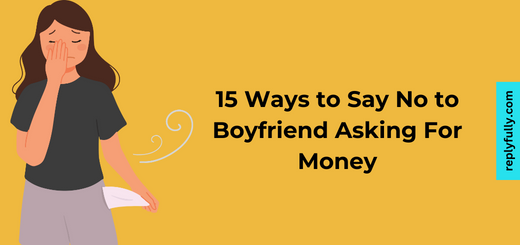 No to Boyfriend Asking For Money